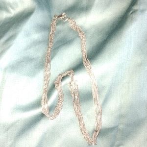 5strand liquid sterling silver 10 inch women's necklace